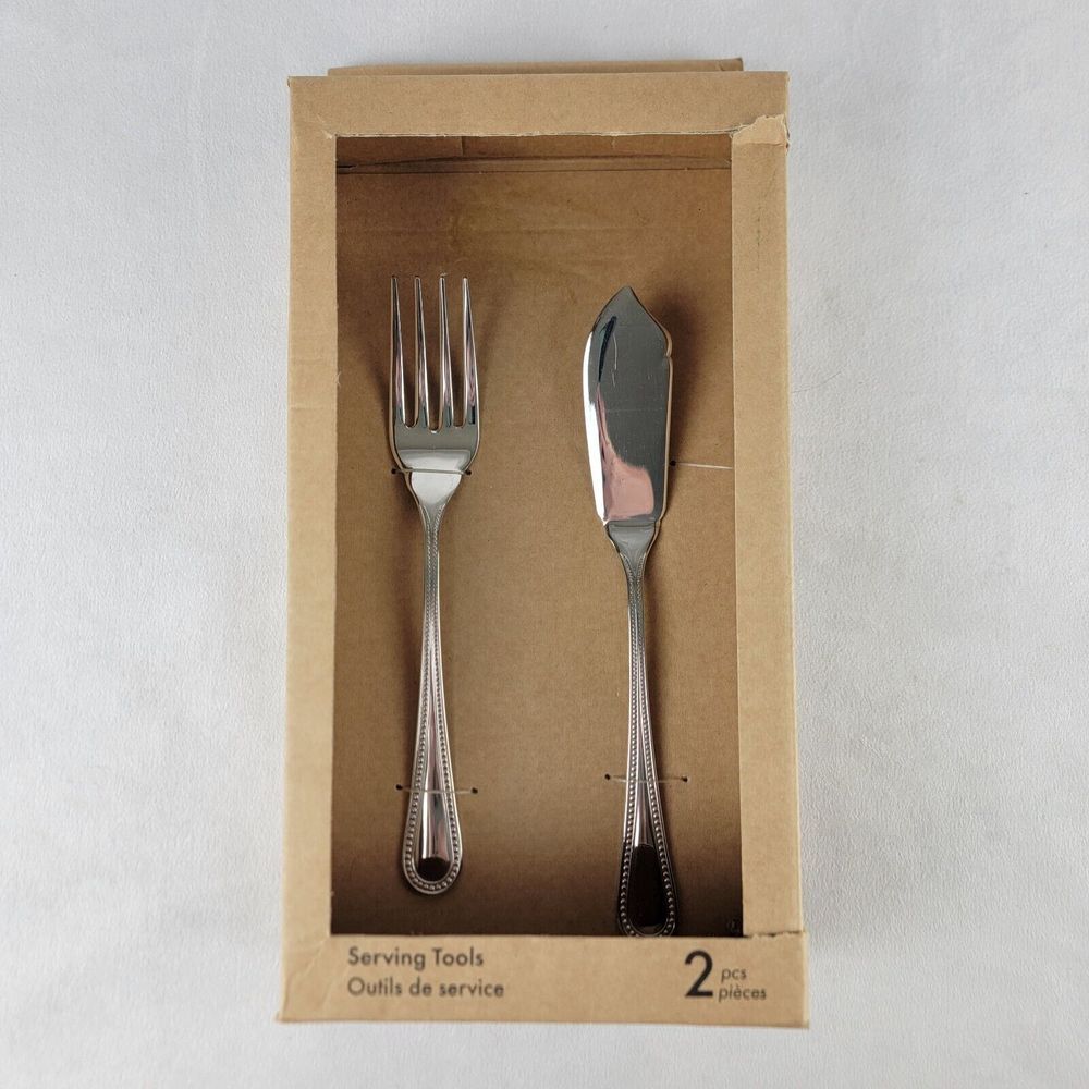 Abert‎ 2 Piece Stainless Serving Tools Knife Fork Set Holiday Dinner Italy